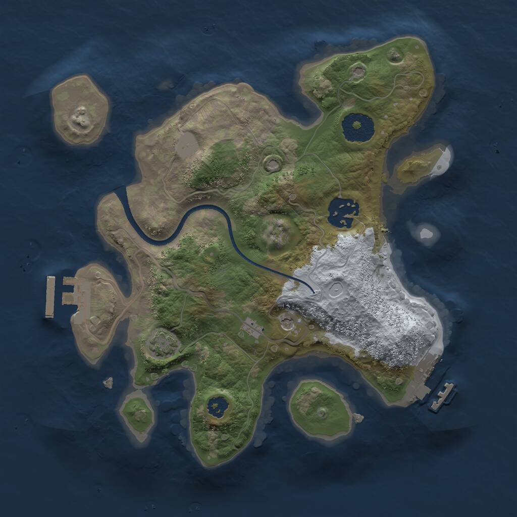 Rust Map: Procedural Map, Size: 2500, Seed: 187036, 6 Monuments