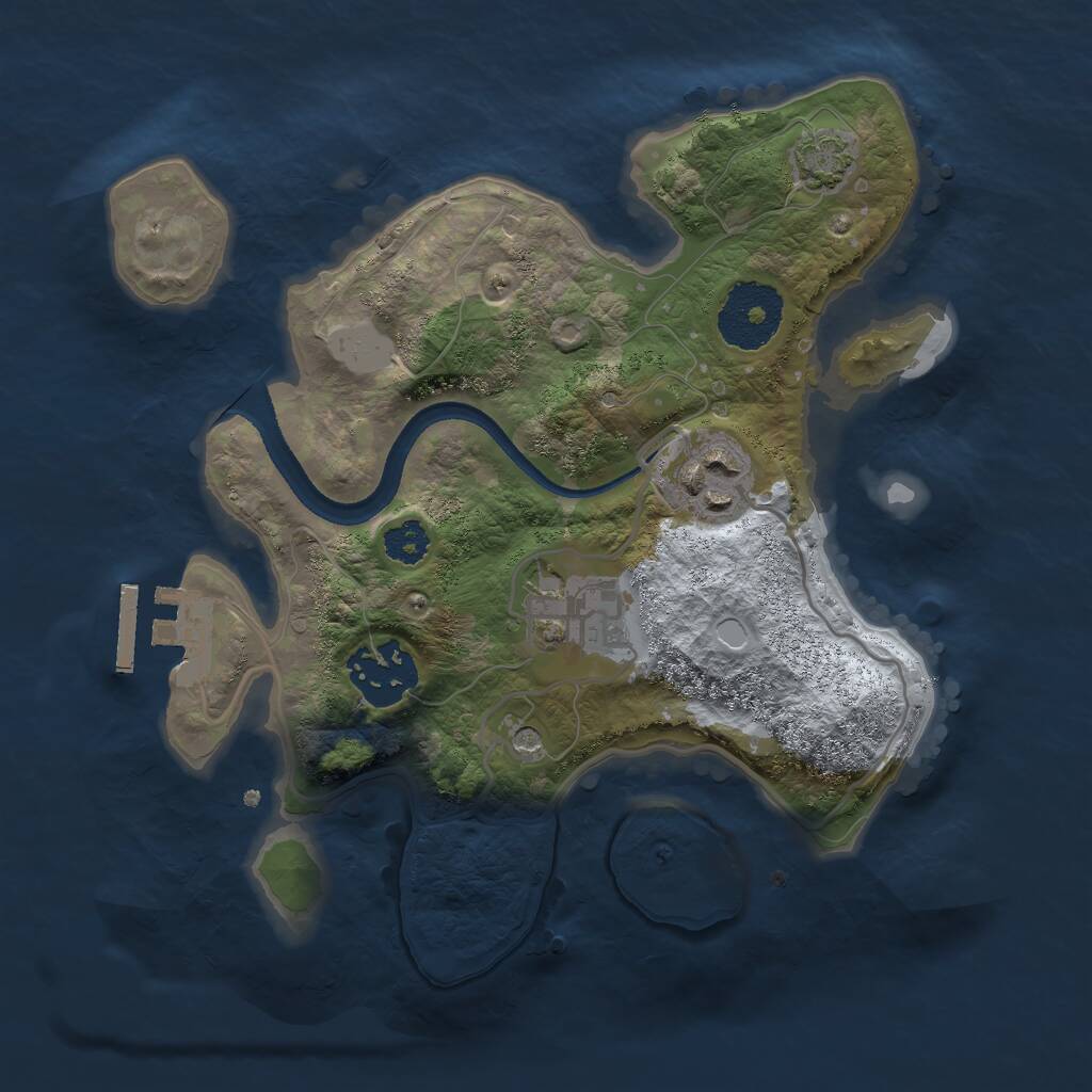Rust Map: Procedural Map, Size: 2500, Seed: 187036, 7 Monuments