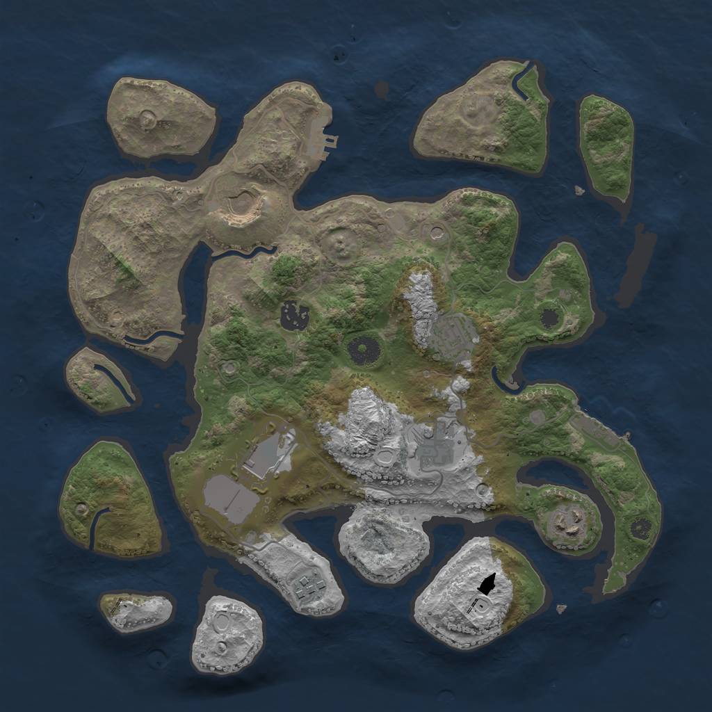 Rust Map: Procedural Map, Size: 3500, Seed: 517531821, 15 Monuments
