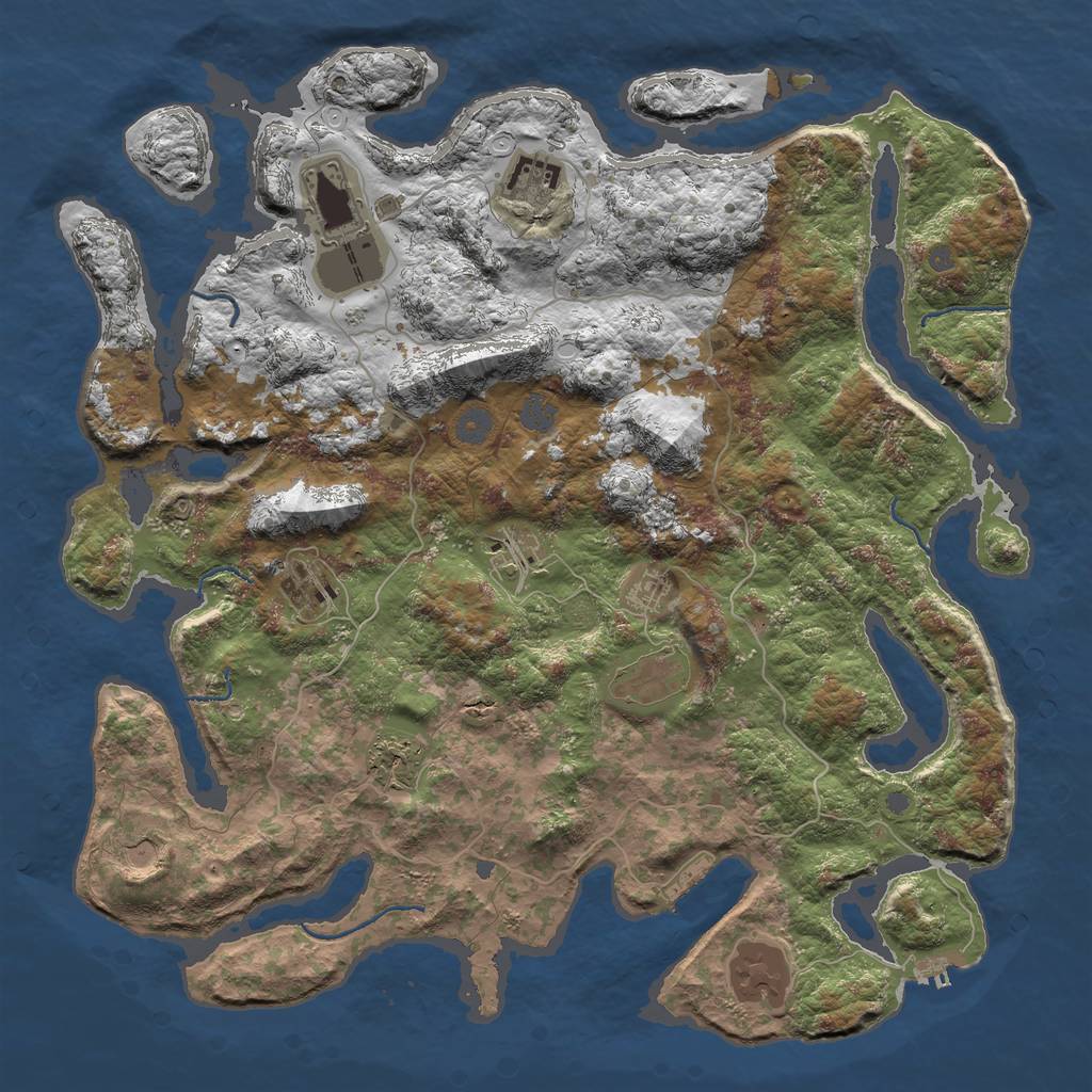 Rust Map: Procedural Map, Size: 4500, Seed: 978502257, 16 Monuments
