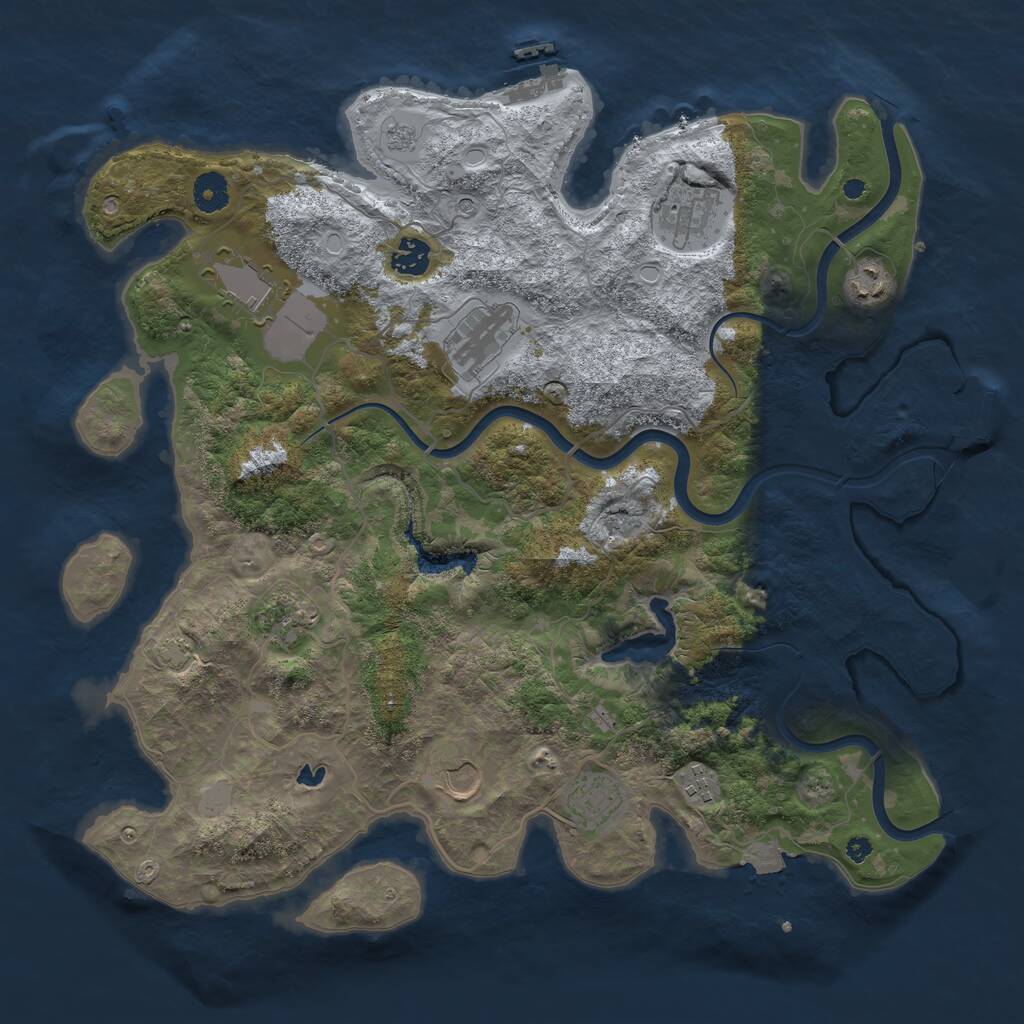 Rust Map: Procedural Map, Size: 4000, Seed: 75309, 15 Monuments