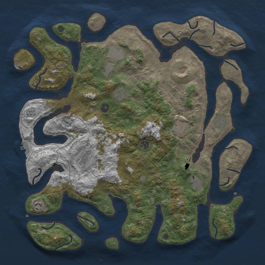 Rust Map: Procedural Map, Size: 4500, Seed: 282634, 14 Monuments