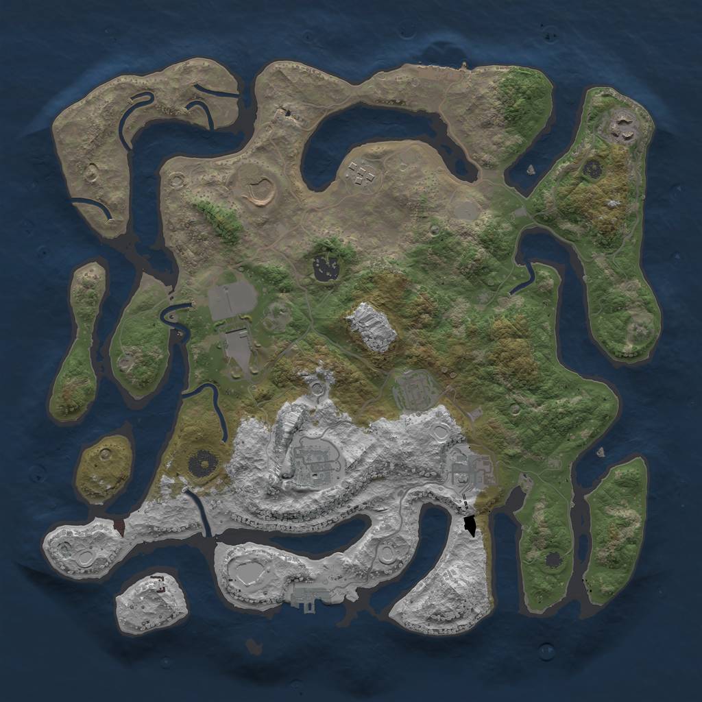 Rust Map: Procedural Map, Size: 3800, Seed: 6969691, 16 Monuments