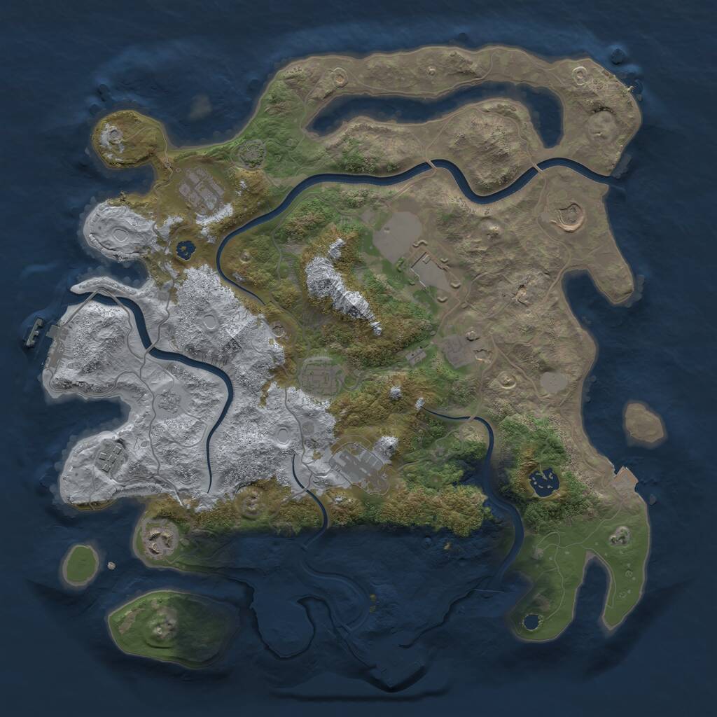 Rust Map: Procedural Map, Size: 3800, Seed: 554, 15 Monuments