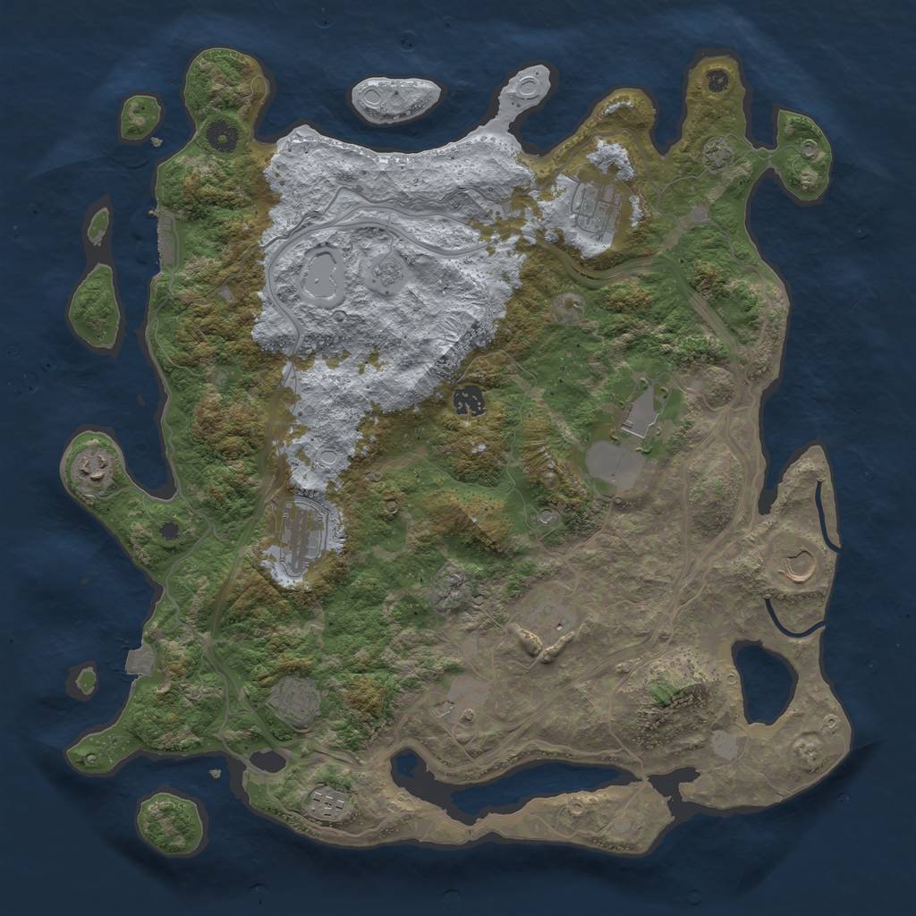 Rust Map: Procedural Map, Size: 4300, Seed: 7295831, 17 Monuments