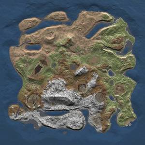 Thumbnail Rust Map: Procedural Map, Size: 3500, Seed: 2036704212, 15 Monuments