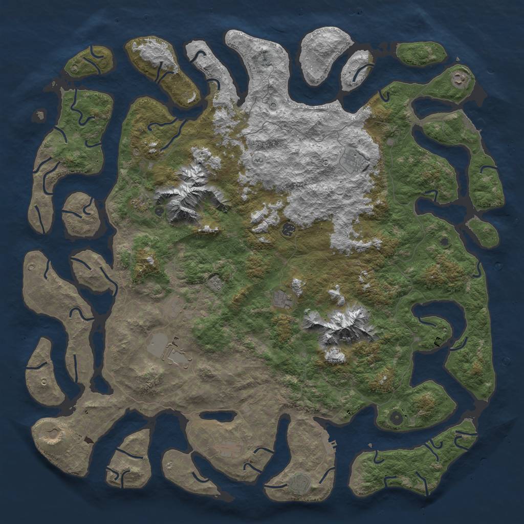 Rust Map: Procedural Map, Size: 6000, Seed: 88971951, 19 Monuments