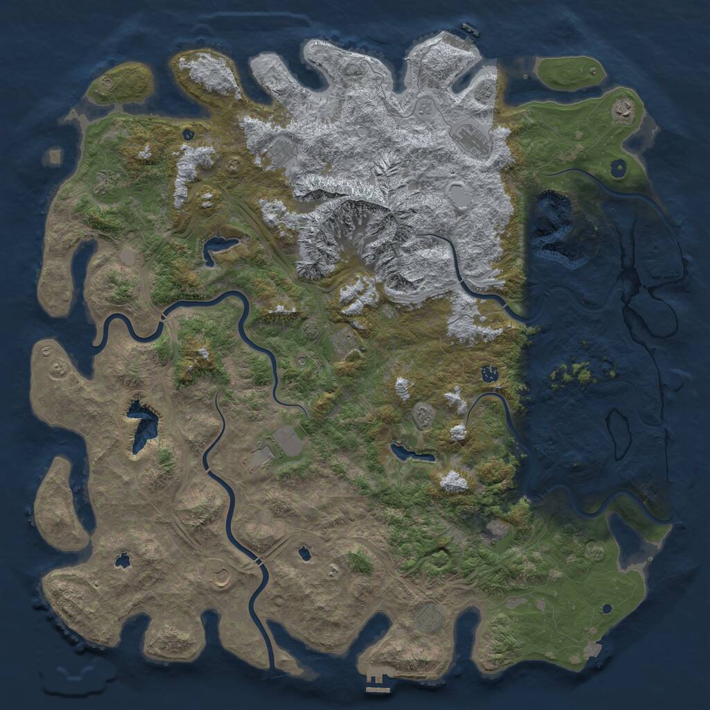 Rust Map: Procedural Map, Size: 6000, Seed: 88971951, 17 Monuments