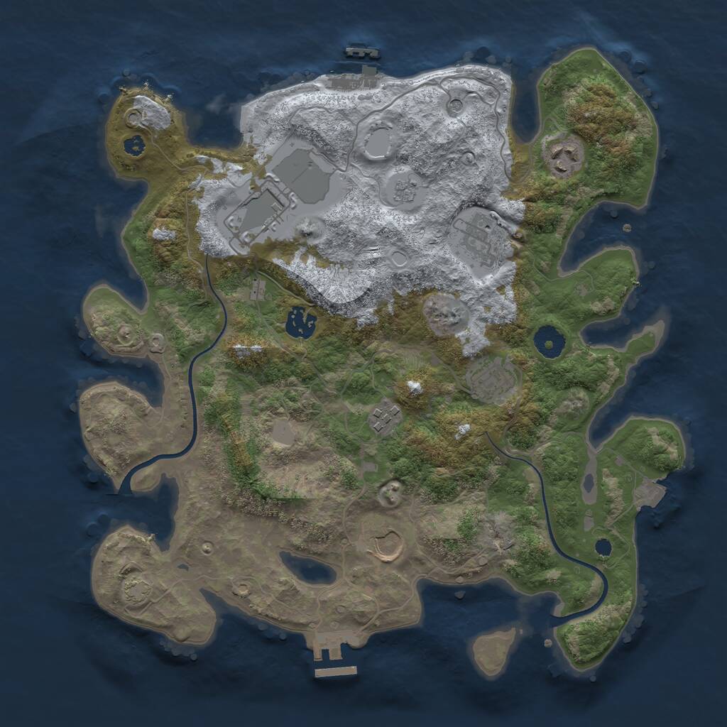 Rust Map: Procedural Map, Size: 3500, Seed: 3169, 13 Monuments