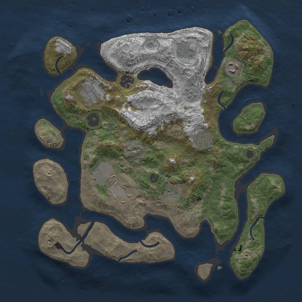 Rust Map: Procedural Map, Size: 3500, Seed: 3169, 14 Monuments