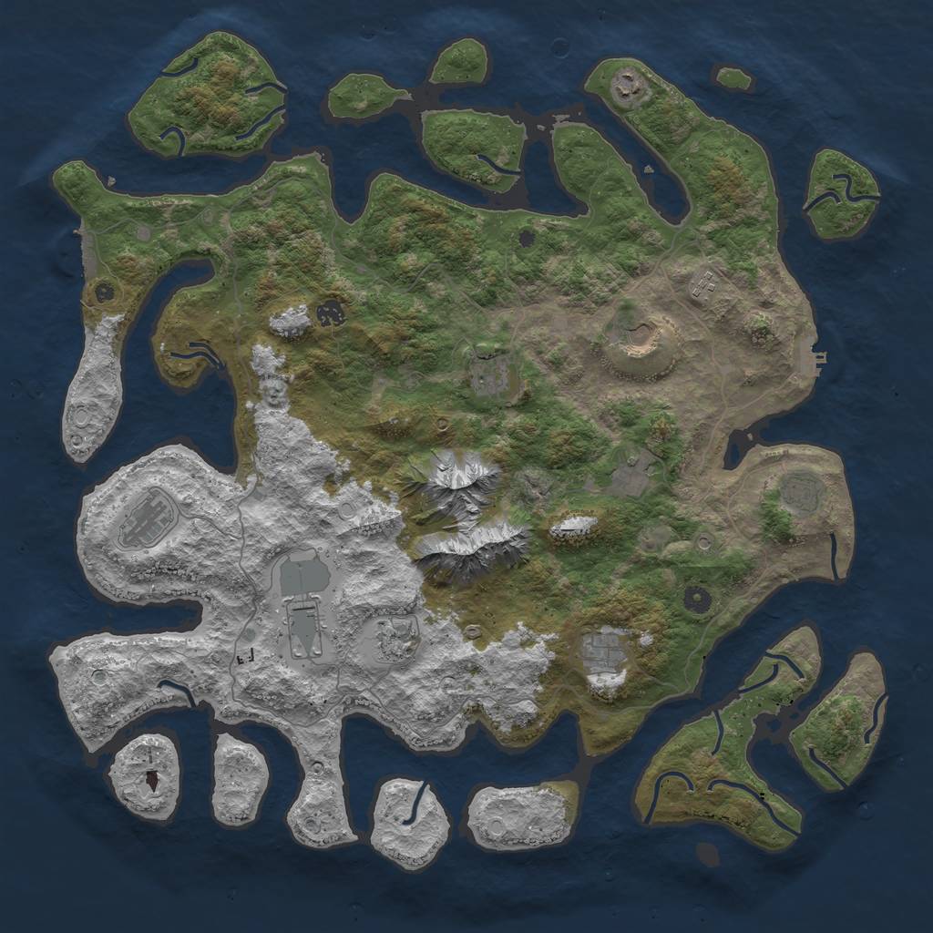 Rust Map: Procedural Map, Size: 5000, Seed: 1119, 19 Monuments