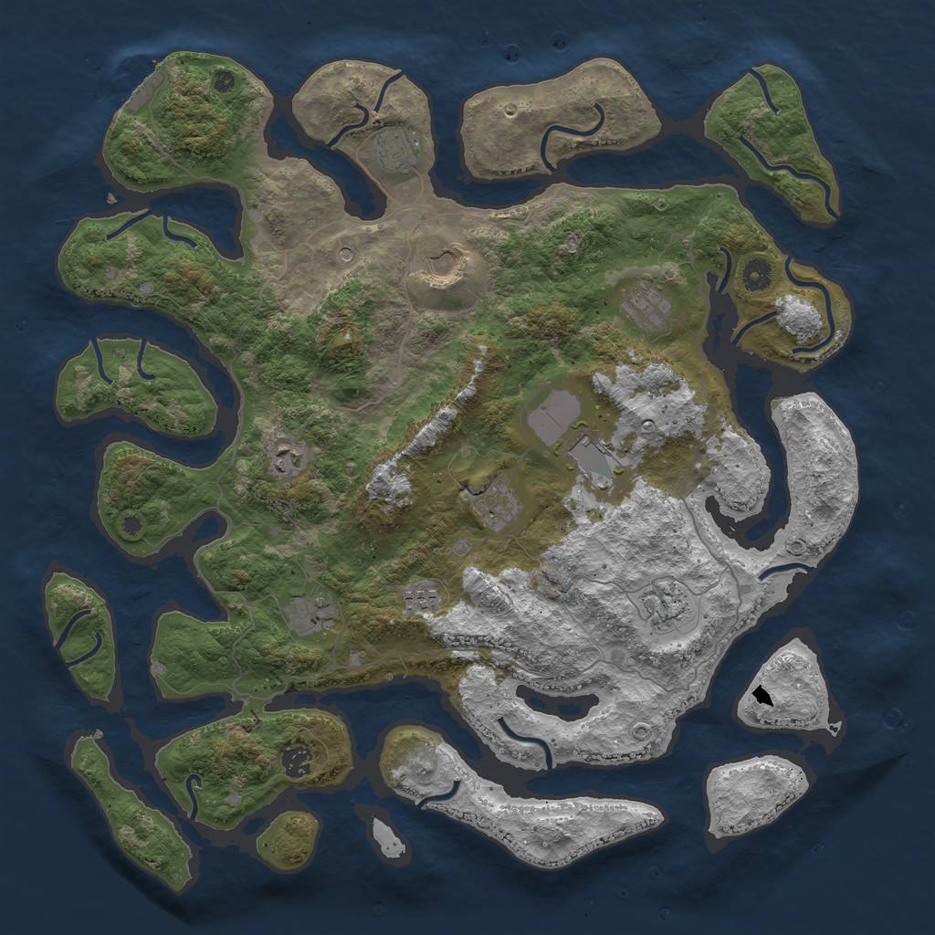 Rust Map: Procedural Map, Size: 4500, Seed: 12678917, 14 Monuments