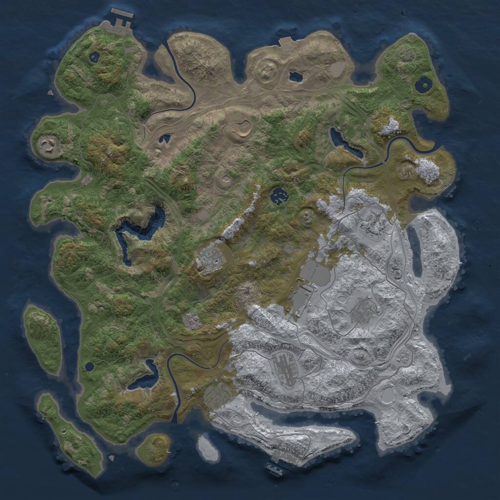 Rust Map: Procedural Map, Size: 4500, Seed: 12678917, 16 Monuments