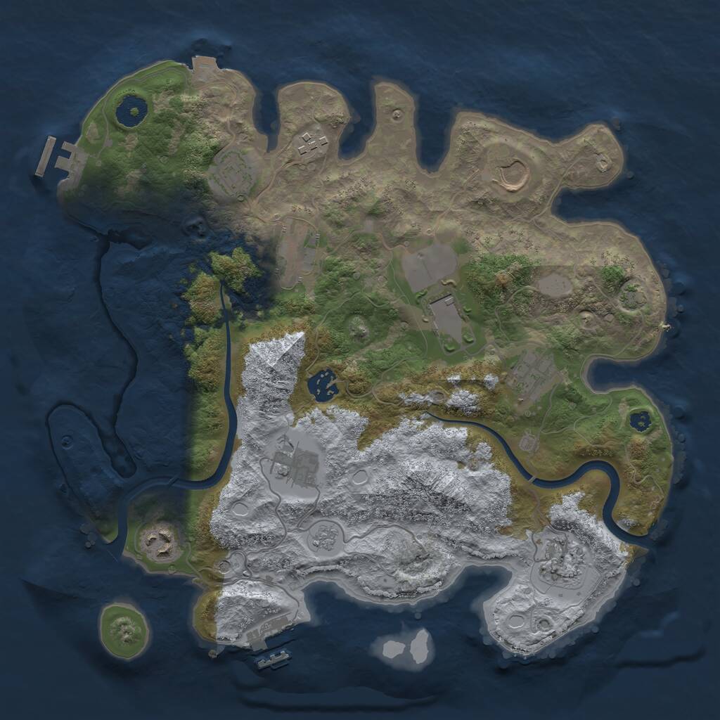 Rust Map: Procedural Map, Size: 3500, Seed: 1523615, 16 Monuments