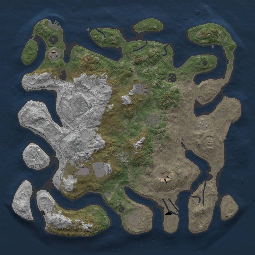 Rust Map: Procedural Map, Size: 4250, Seed: 103514612, 18 Monuments