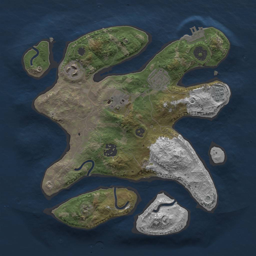 Rust Map: Procedural Map, Size: 2774, Seed: 78, 8 Monuments