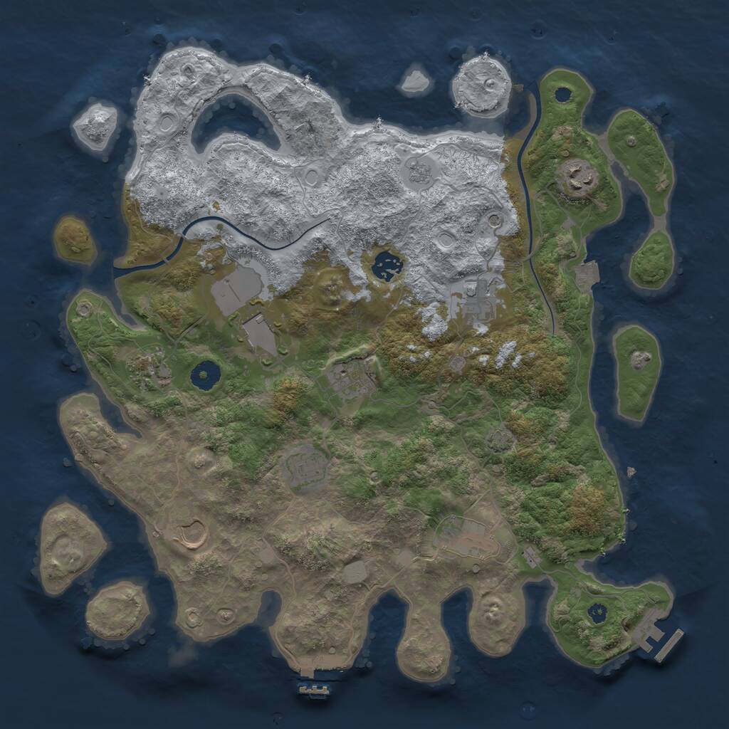 Rust Map: Procedural Map, Size: 3800, Seed: 3456367, 15 Monuments