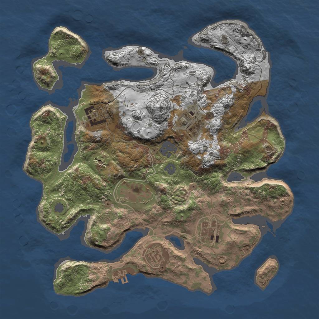 Rust Map: Procedural Map, Size: 3000, Seed: 1531249423, 11 Monuments