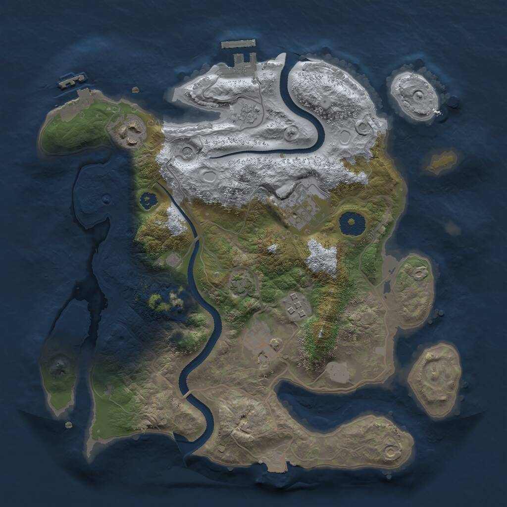 Rust Map: Procedural Map, Size: 3000, Seed: 1531249423, 10 Monuments