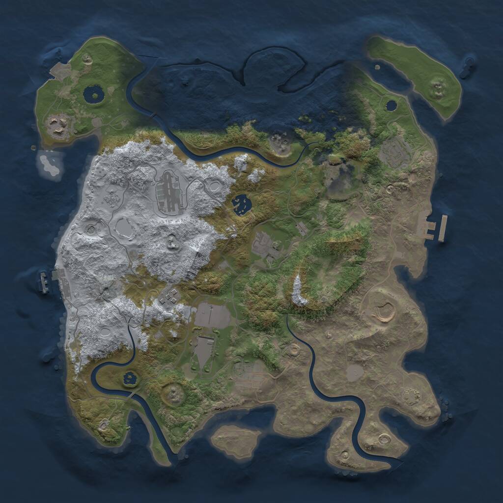 Rust Map: Procedural Map, Size: 3800, Seed: 506748296, 16 Monuments