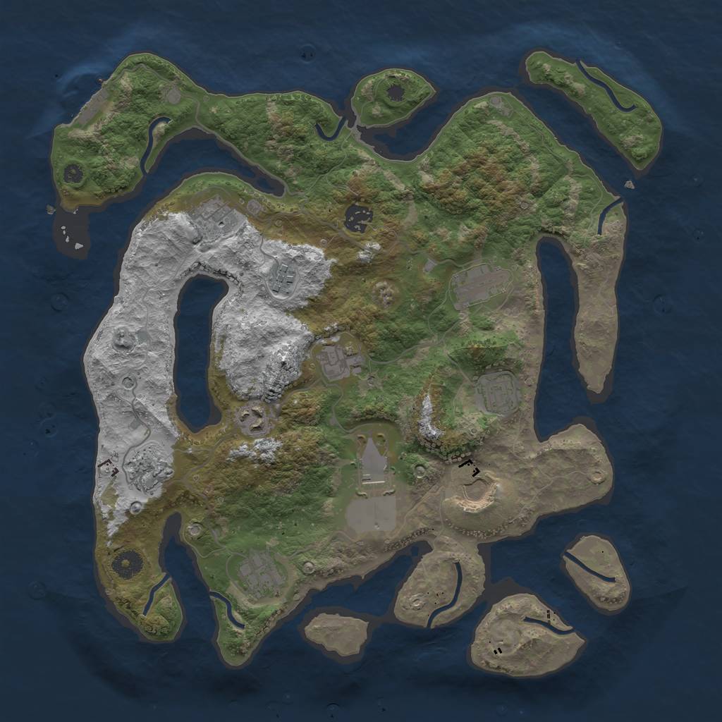 Rust Map: Procedural Map, Size: 3800, Seed: 506748296, 15 Monuments