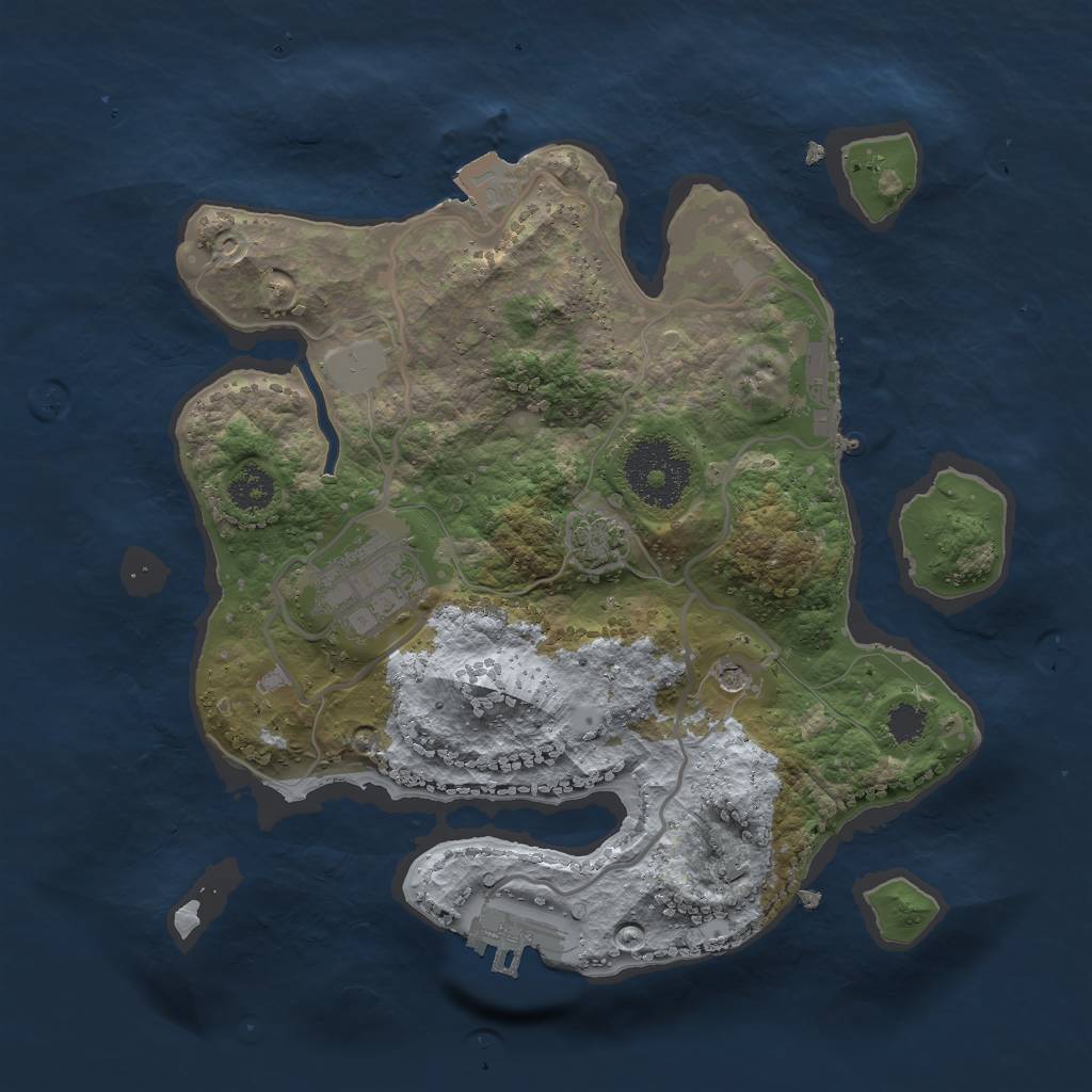 Rust Map: Procedural Map, Size: 2500, Seed: 16568, 8 Monuments