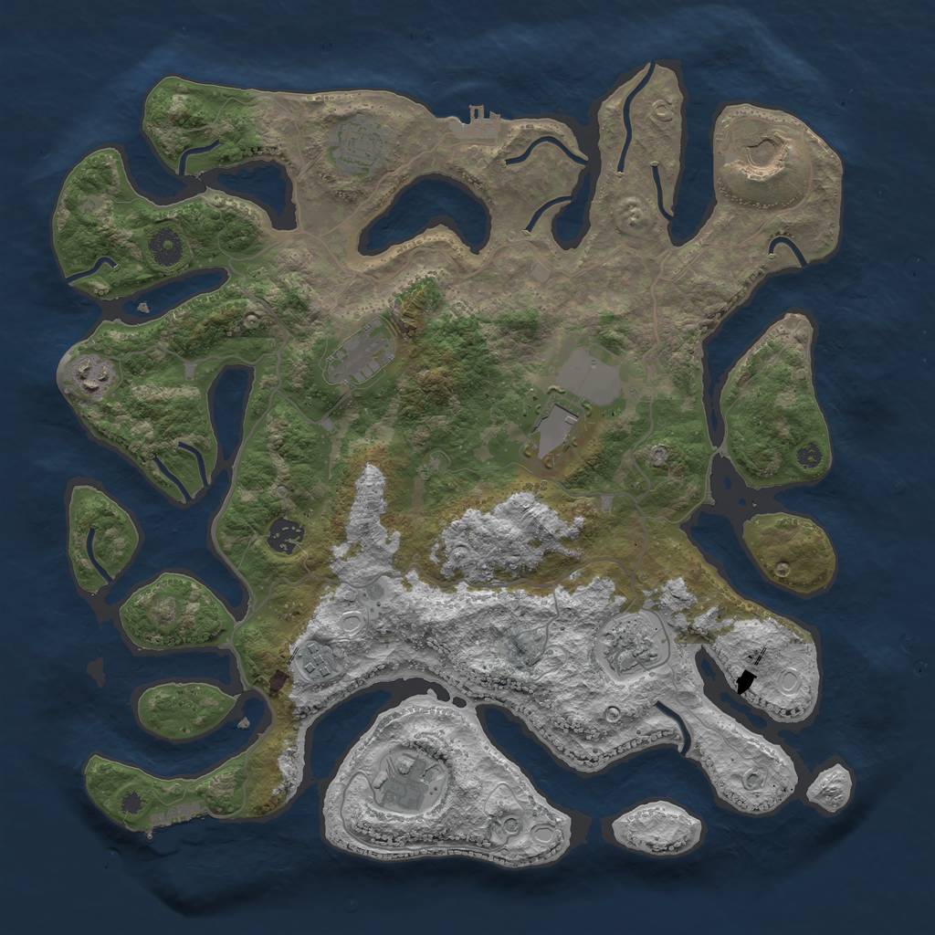 Rust Map: Procedural Map, Size: 4000, Seed: 8846811, 17 Monuments