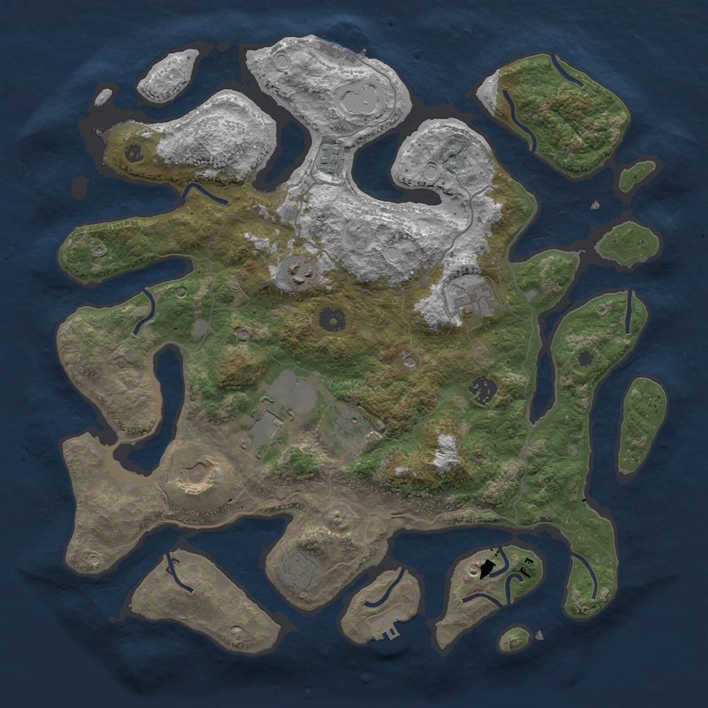 Rust Map: Procedural Map, Size: 4000, Seed: 415641574, 16 Monuments