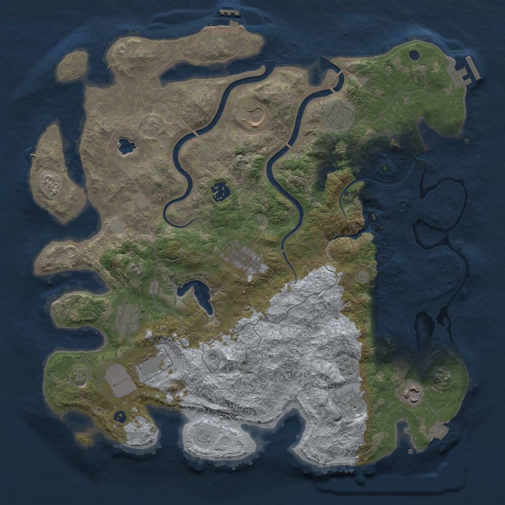 Rust Map: Procedural Map, Size: 4000, Seed: 142354595, 15 Monuments