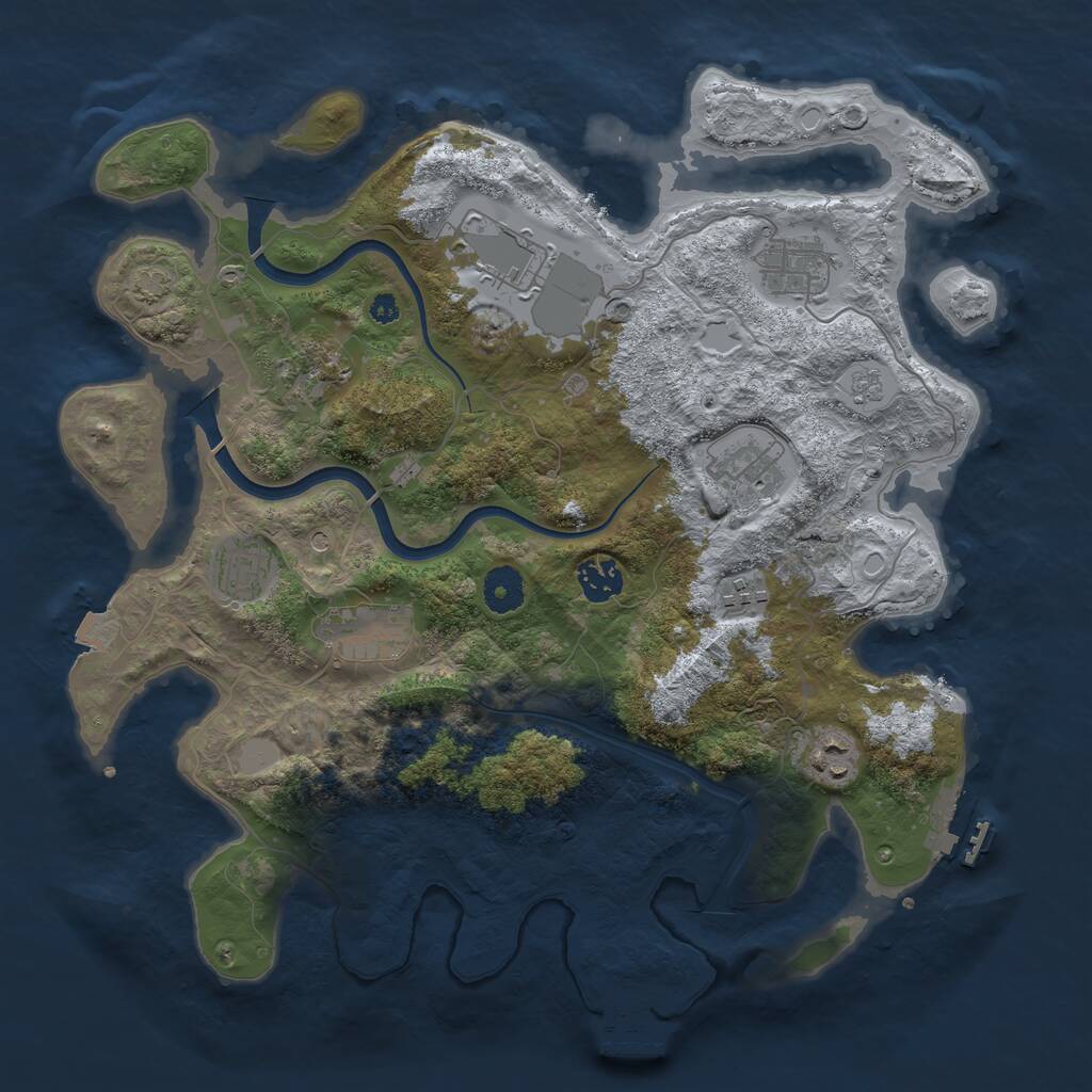 Rust Map: Procedural Map, Size: 3700, Seed: 23513, 15 Monuments