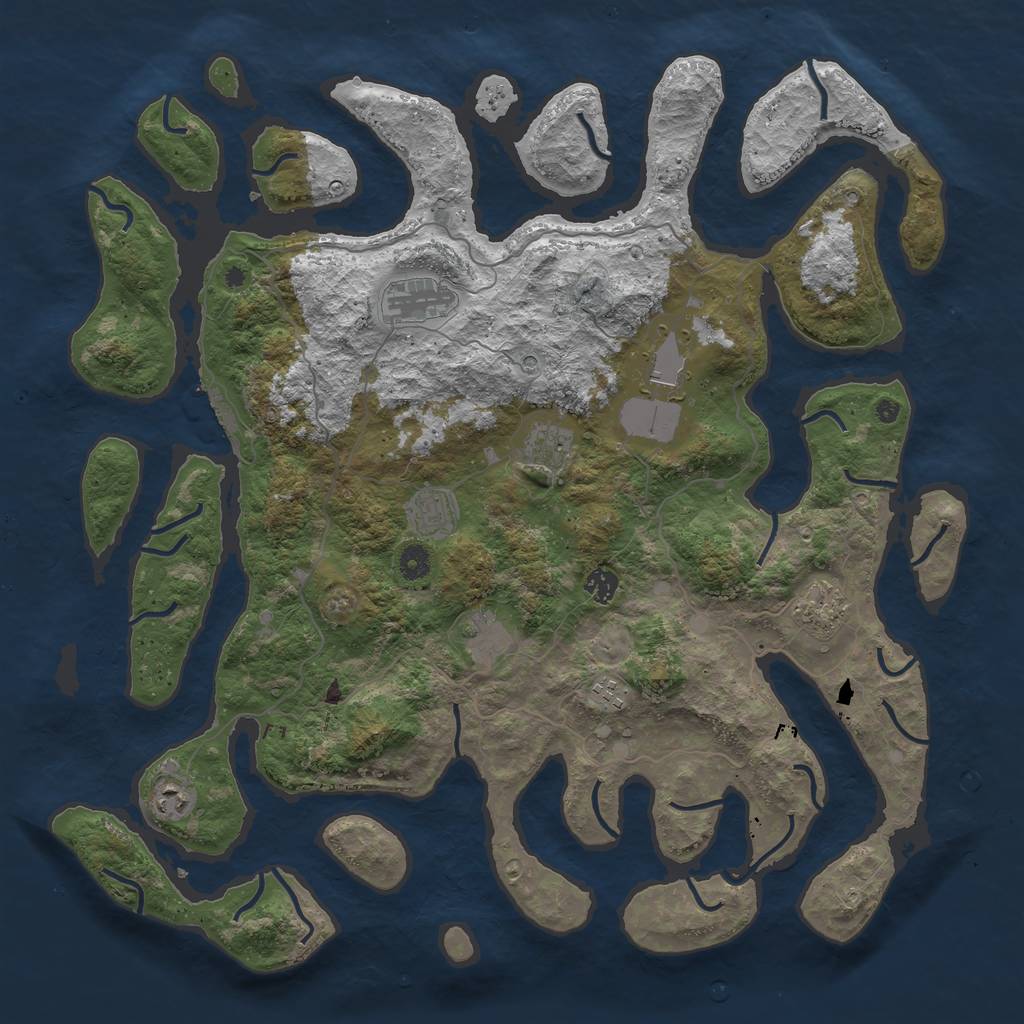 Rust Map: Procedural Map, Size: 4600, Seed: 1067130, 13 Monuments