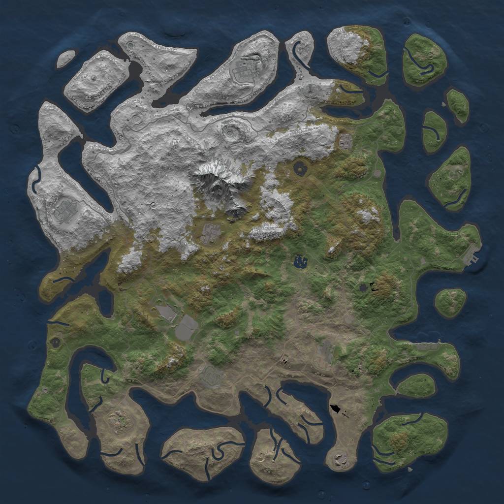 Rust Map: Procedural Map, Size: 5350, Seed: 295190448, 18 Monuments