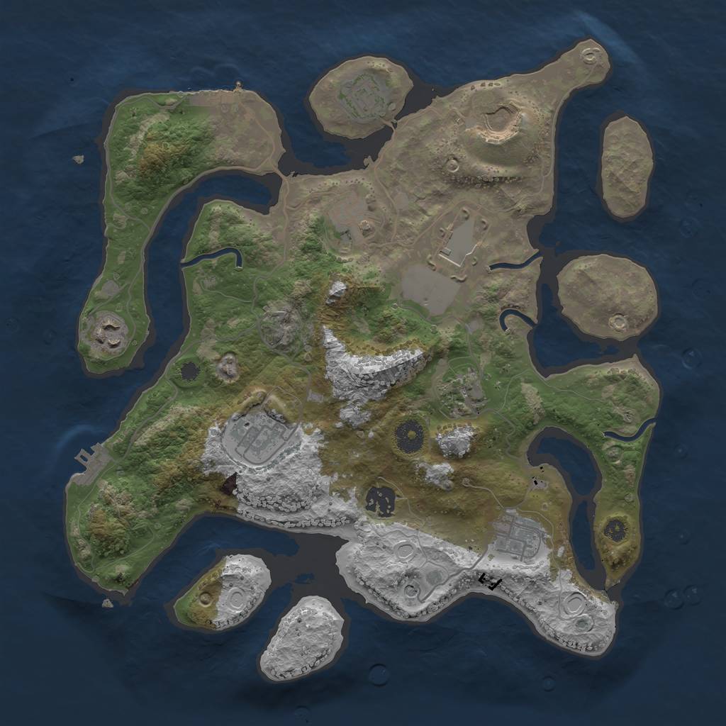 Rust Map: Procedural Map, Size: 3500, Seed: 17820, 17 Monuments