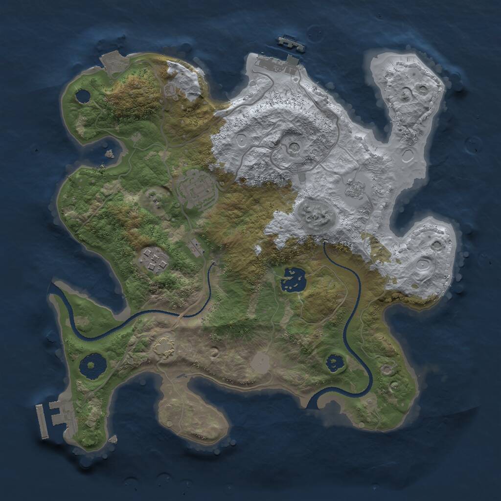 Rust Map: Procedural Map, Size: 2900, Seed: 739648, 9 Monuments