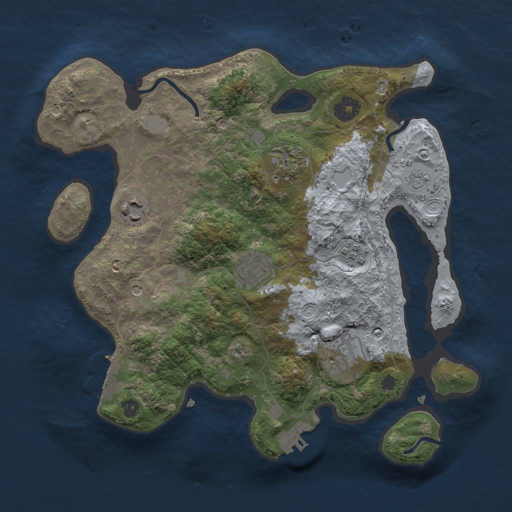 Rust Map: Procedural Map, Size: 3000, Seed: 547030063, 12 Monuments