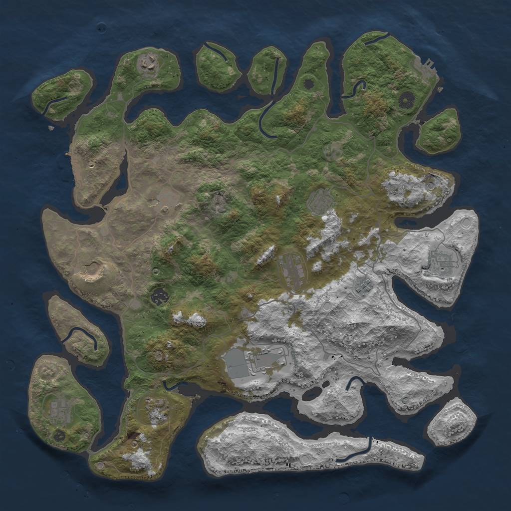 Rust Map: Procedural Map, Size: 4500, Seed: 19427854, 19 Monuments