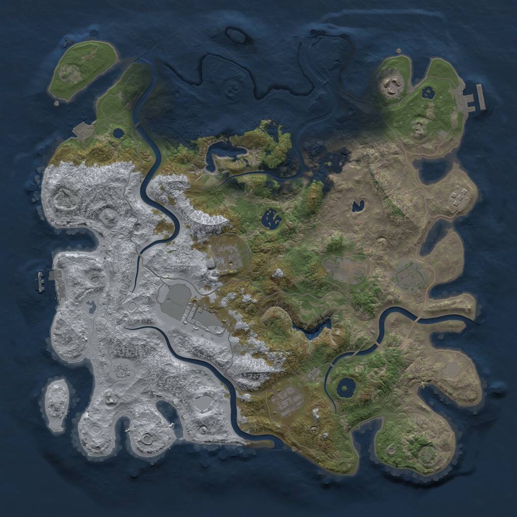 Rust Map: Procedural Map, Size: 4000, Seed: 4025, 15 Monuments