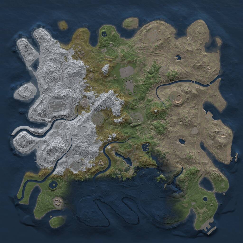 Rust Map: Procedural Map, Size: 4500, Seed: 1715307, 17 Monuments