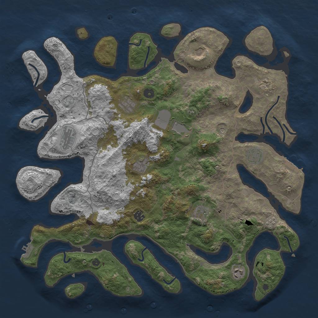 Rust Map: Procedural Map, Size: 4500, Seed: 1715307, 19 Monuments
