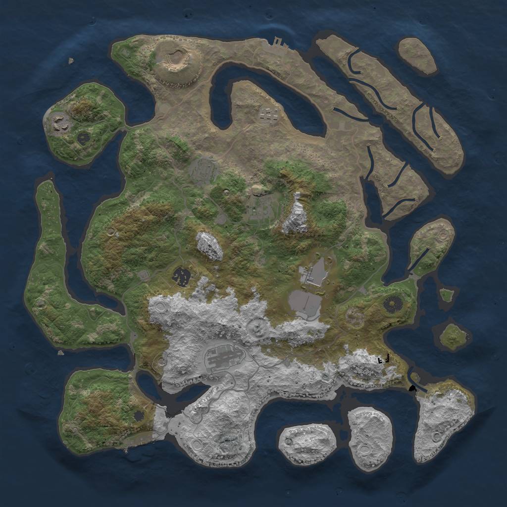 Rust Map: Procedural Map, Size: 4200, Seed: 80, 16 Monuments
