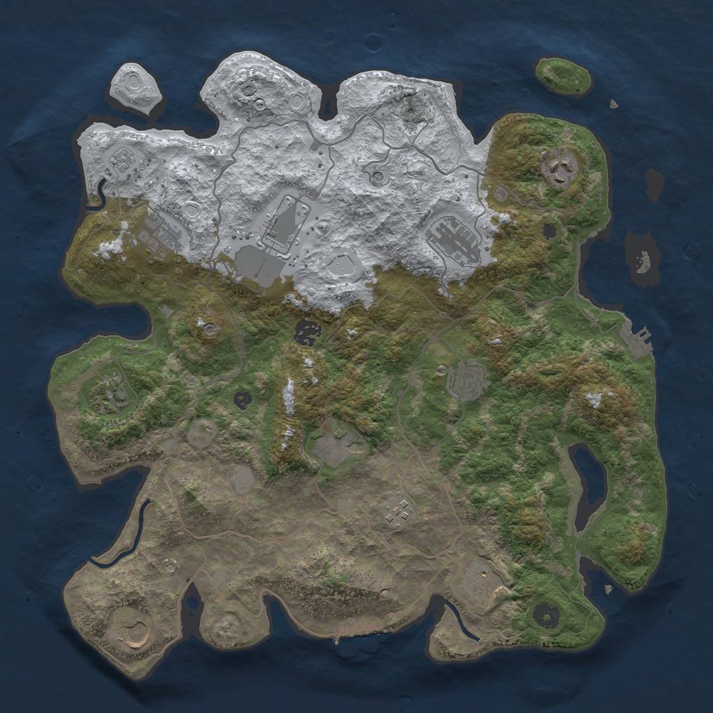 Rust Map: Procedural Map, Size: 4000, Seed: 325551082, 20 Monuments