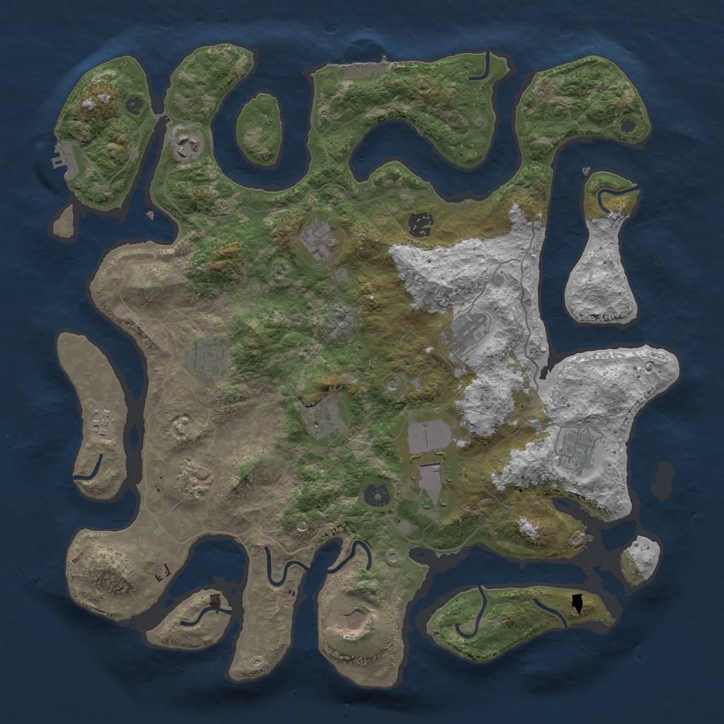 Rust Map: Procedural Map, Size: 4269, Seed: 420, 16 Monuments