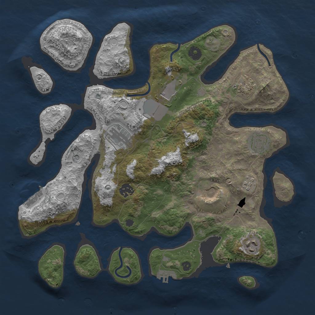 Rust Map: Procedural Map, Size: 3500, Seed: 19524, 16 Monuments