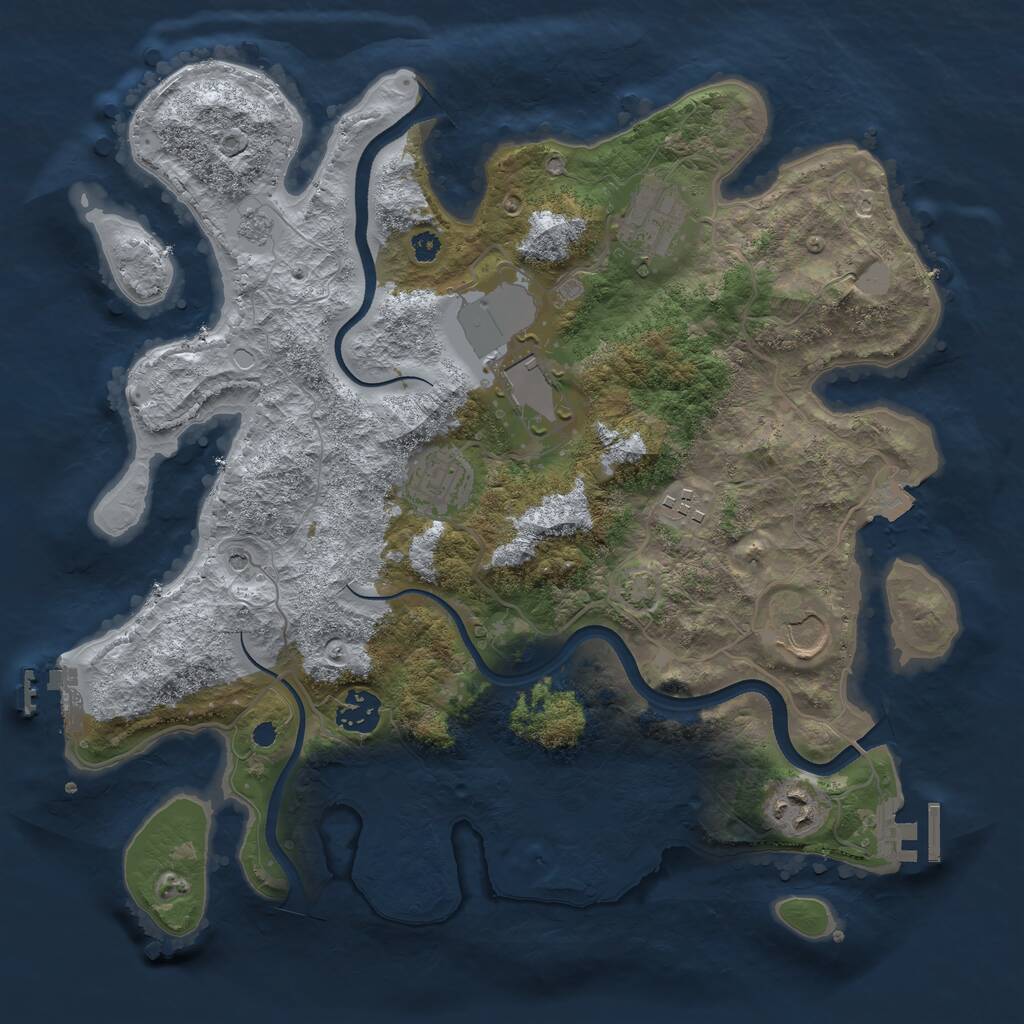 Rust Map: Procedural Map, Size: 3500, Seed: 19524, 13 Monuments