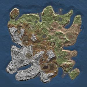 Thumbnail Rust Map: Procedural Map, Size: 3500, Seed: 2711, 13 Monuments
