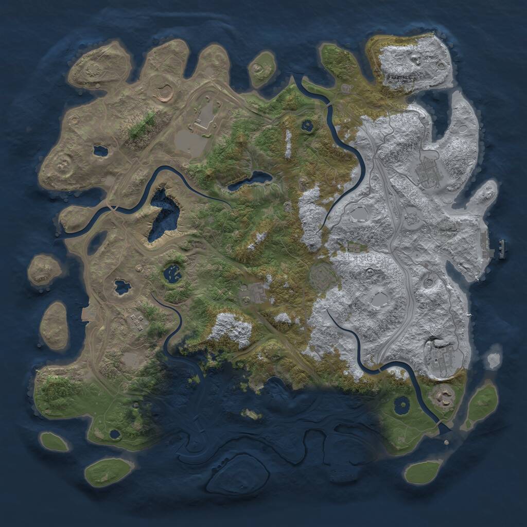 Rust Map: Procedural Map, Size: 4500, Seed: 1555212929, 15 Monuments