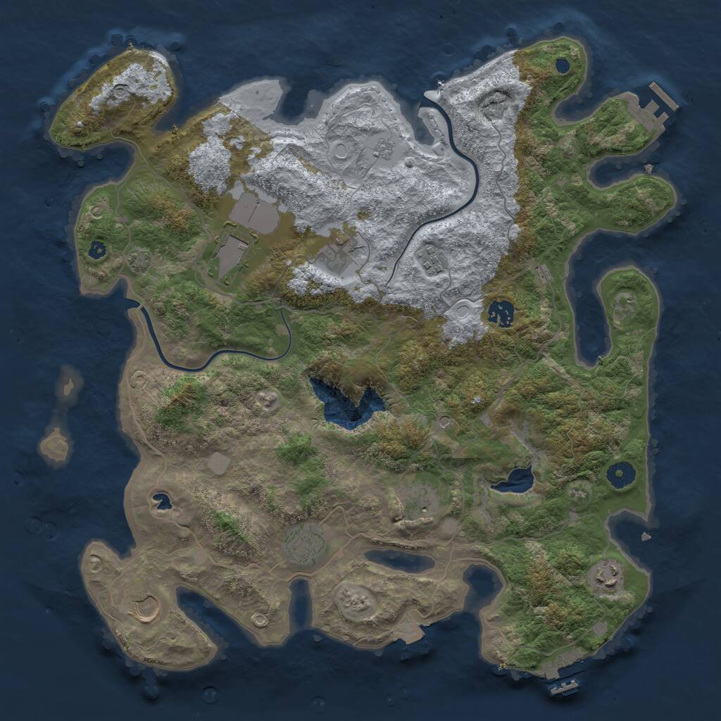 Rust Map: Procedural Map, Size: 4000, Seed: 2340575, 14 Monuments