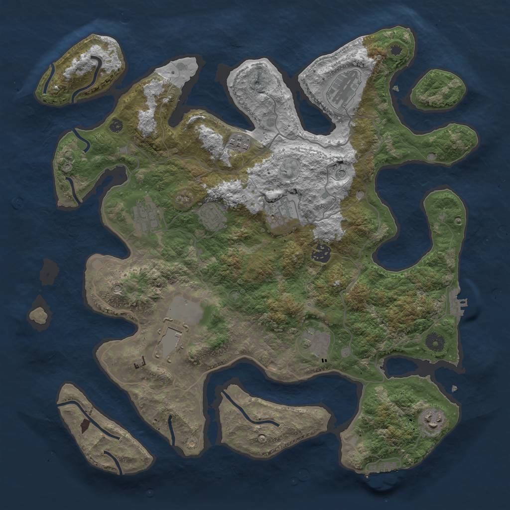 Rust Map: Procedural Map, Size: 4000, Seed: 2340575, 14 Monuments