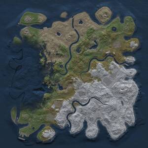 Thumbnail Rust Map: Procedural Map, Size: 4600, Seed: 21974082, 16 Monuments