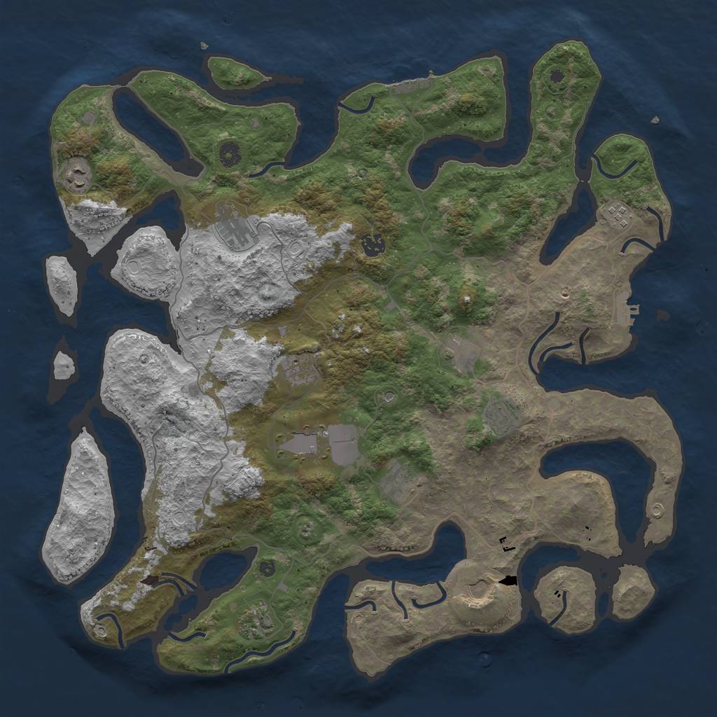 Rust Map: Procedural Map, Size: 4500, Seed: 5250, 19 Monuments